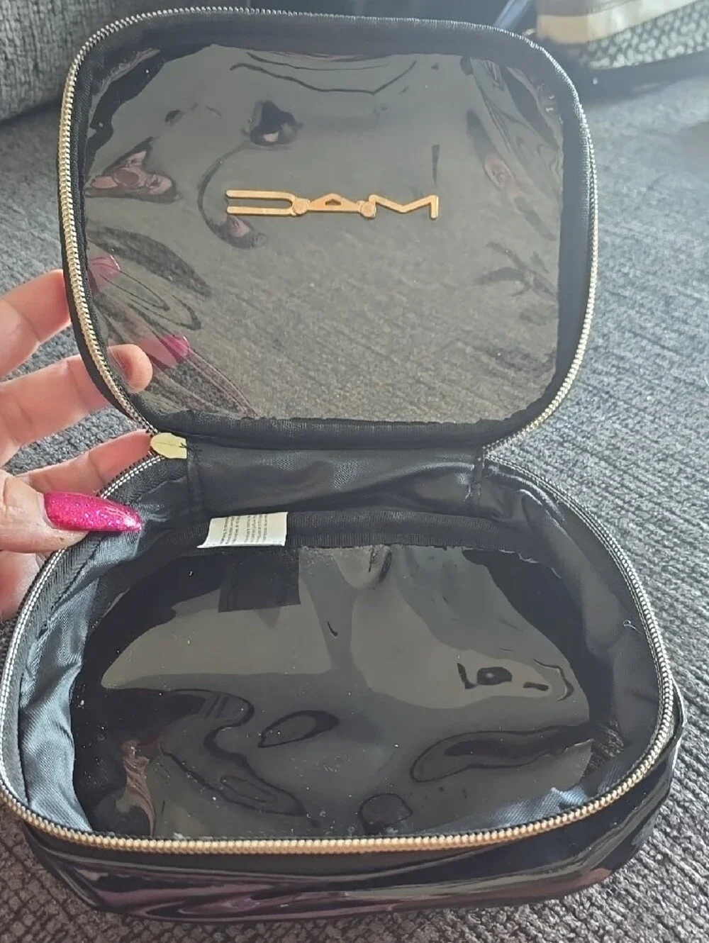 MAC Cosmetics Black Gloss Cosmetic Case with Gold Logo